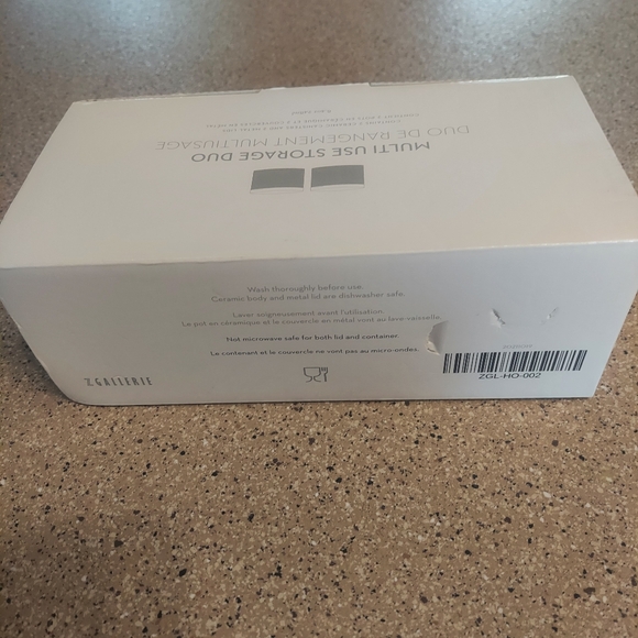 NWT Z Gallerie Storage & Organization Canister with Lids Multi use Duo - Picture 5 of 7